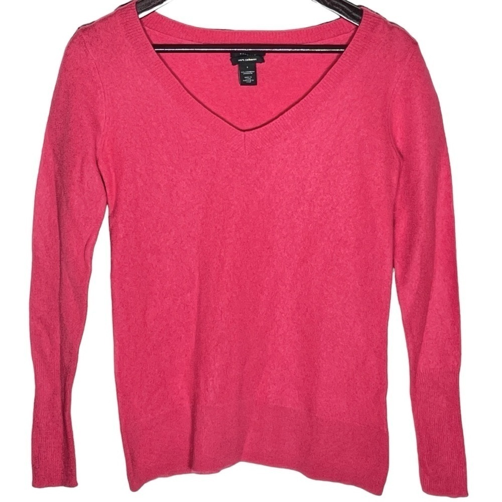 Halogen Pink 100% Cashmere Long Sleeve V-neck Pullover Sweater Women’s Small